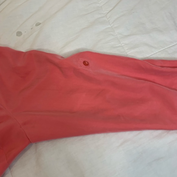BEAUTIFUL SoftSurroundings Pink salmon Button Up LONG sleeve Dress Size PL - Picture 5 of 12